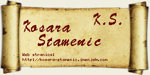 Kosara Stamenić vizit kartica